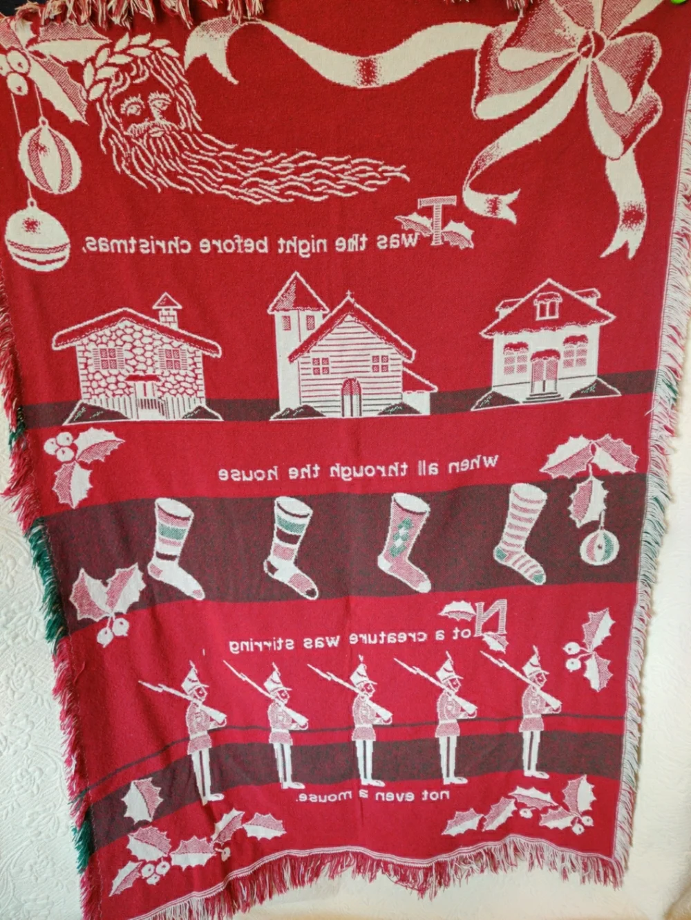 Night Before Christmas Throw Blanket Tapestry 62